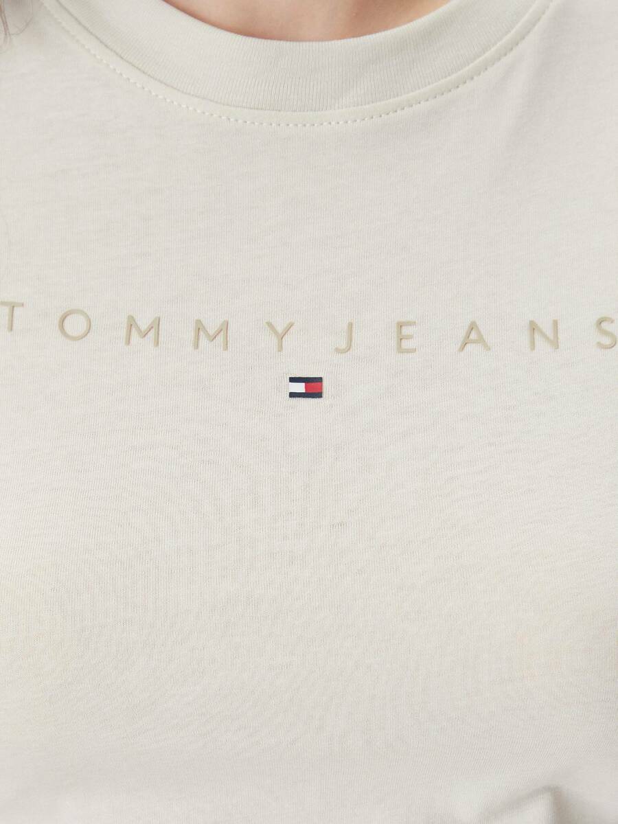 detail Tommy Jeans dámské béžové tričko