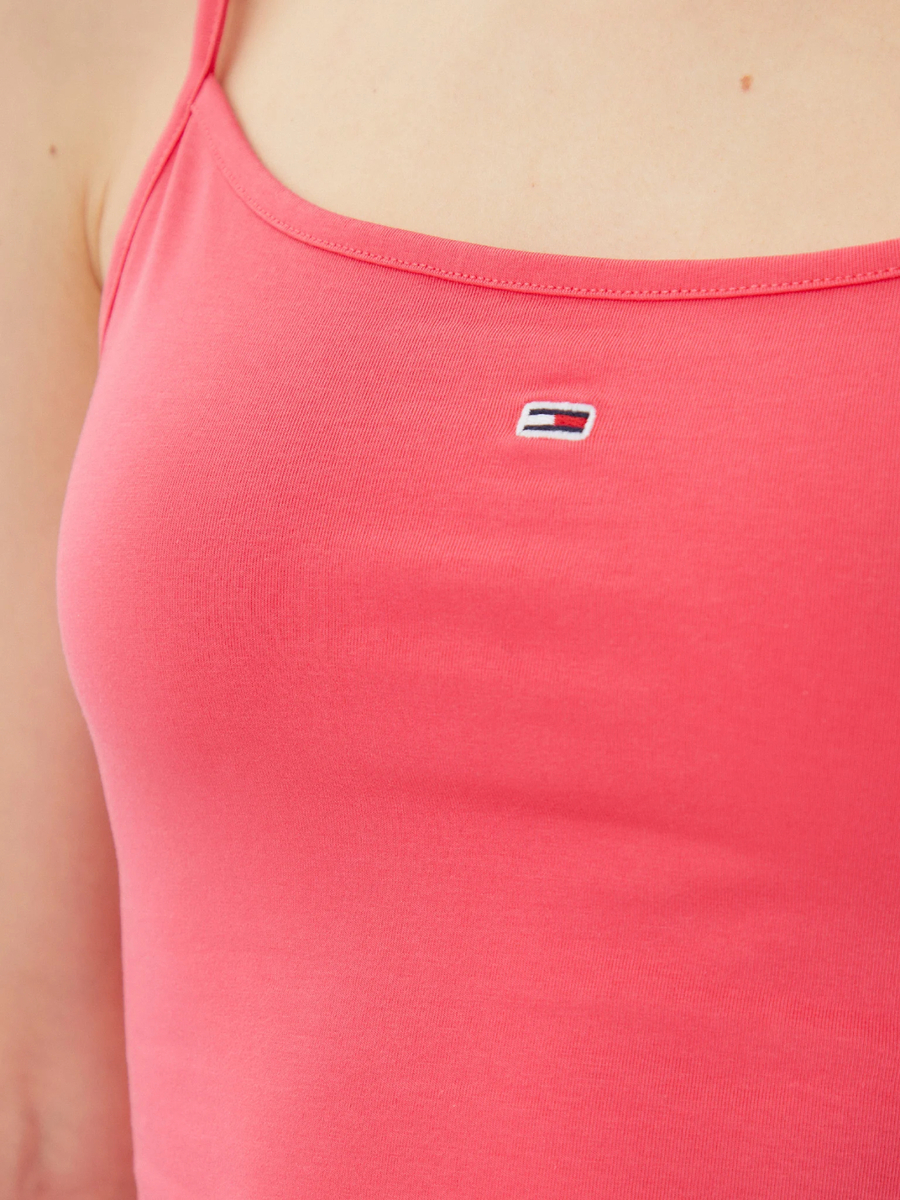 detail Tommy Jeans dámské růžové tílko