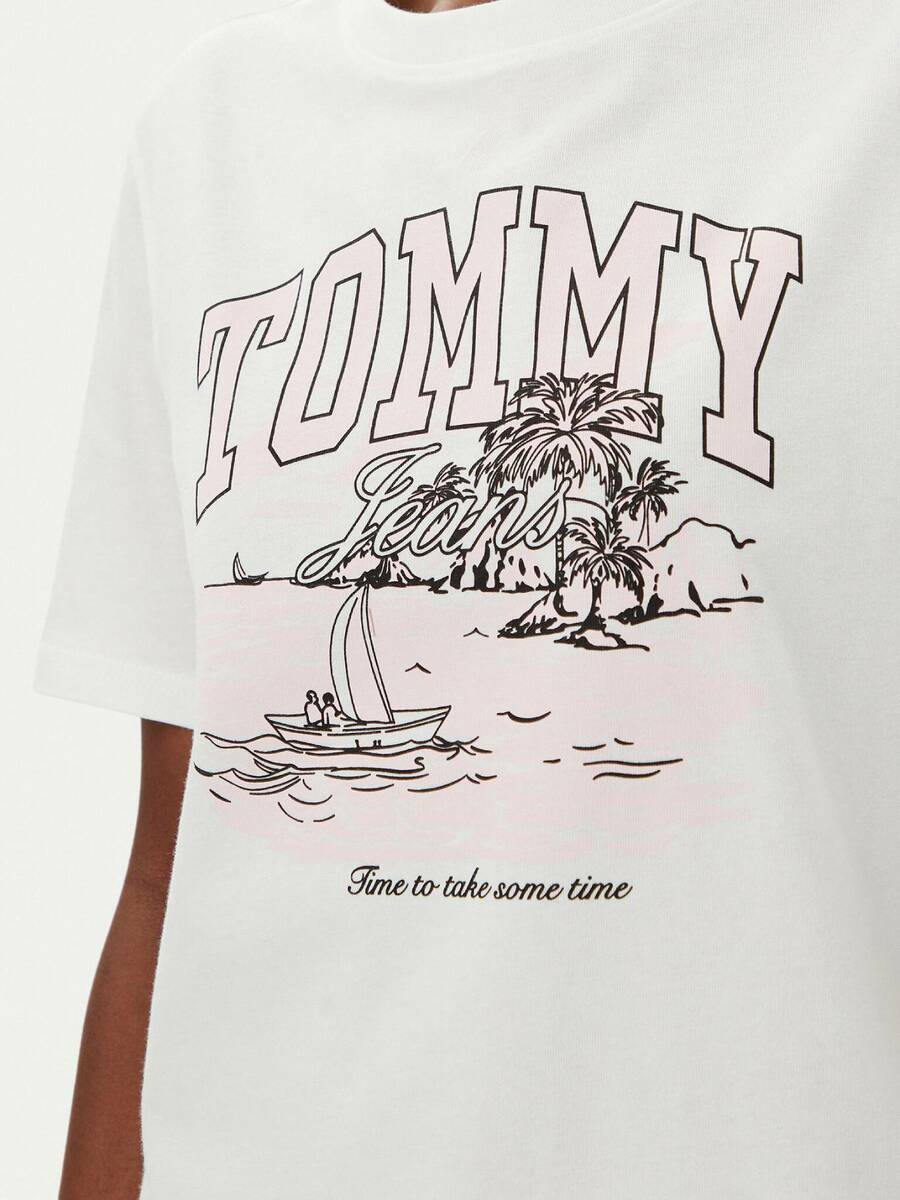 detail Tommy Jeans dámské bílé tričko
