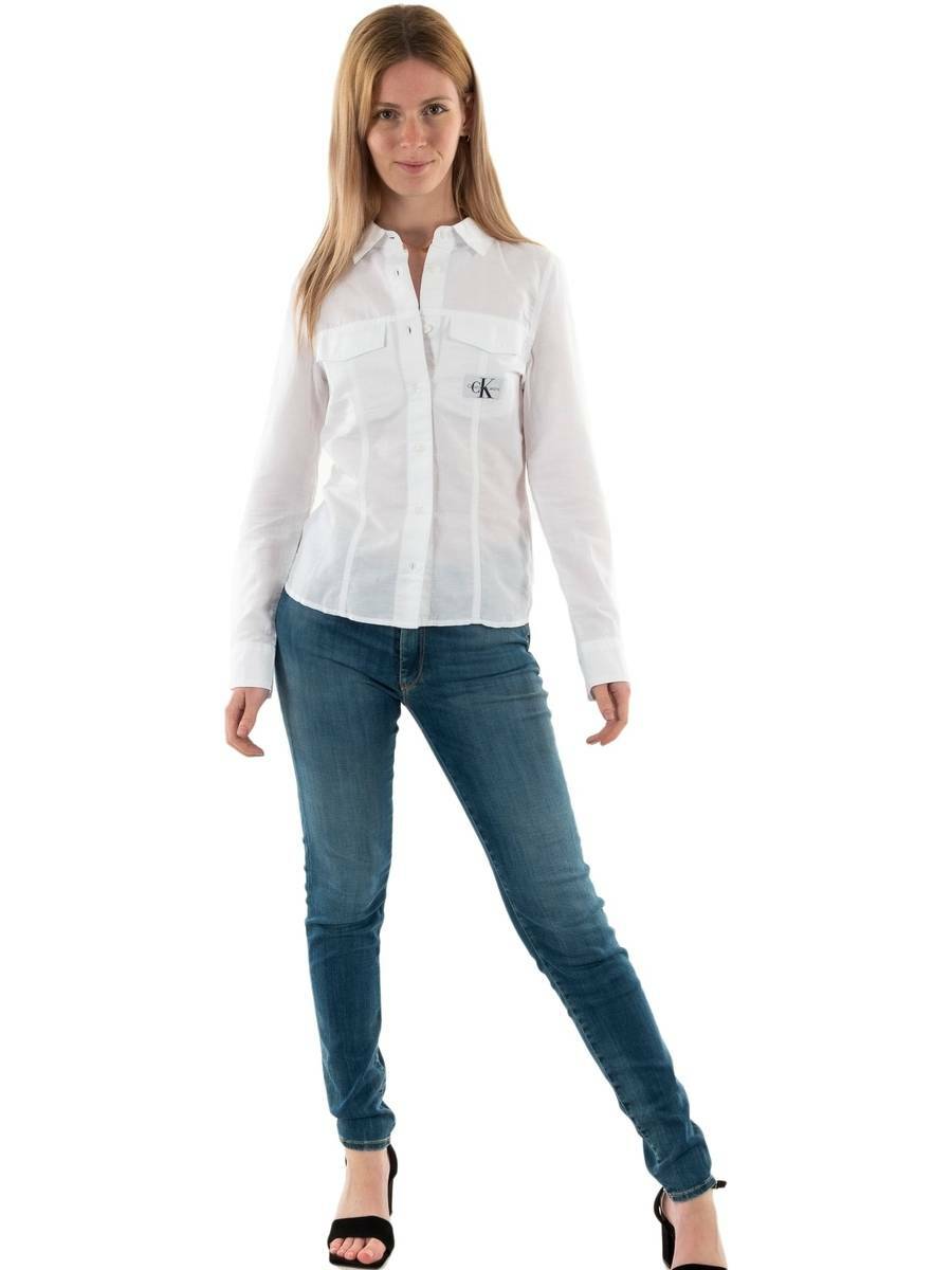 detail Calvin Klein dámská bílá košile Long