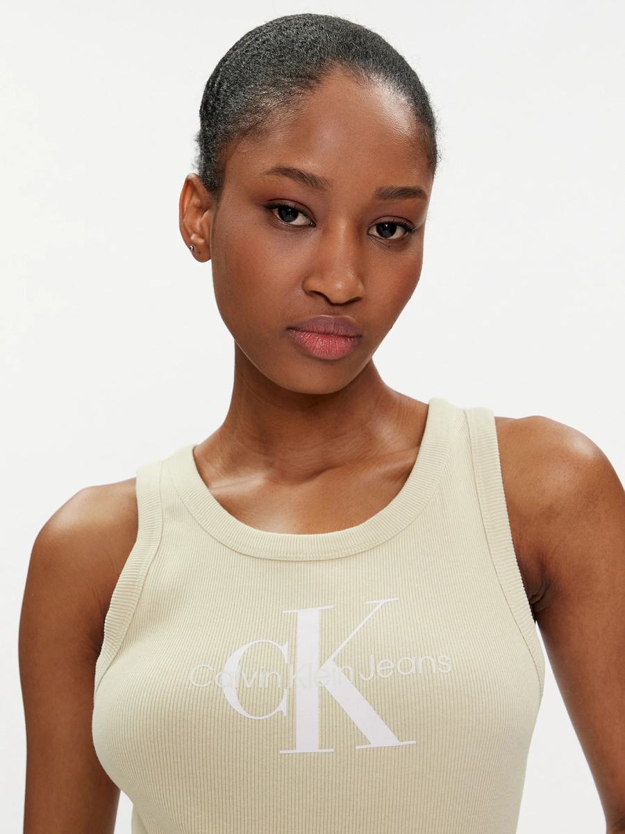 detail Calvin Klein dámské zelené tílko