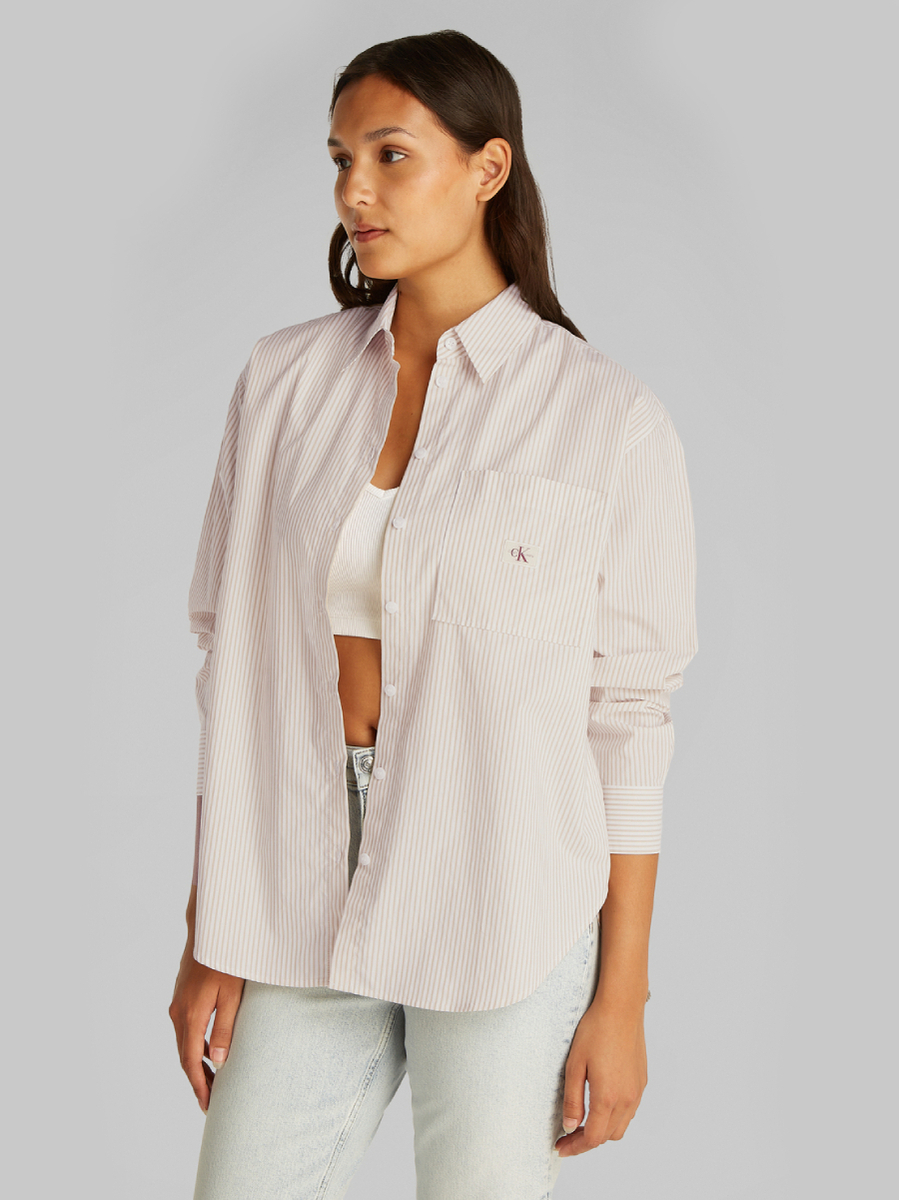 detail Calvin Klein dámská pruhovaná košile