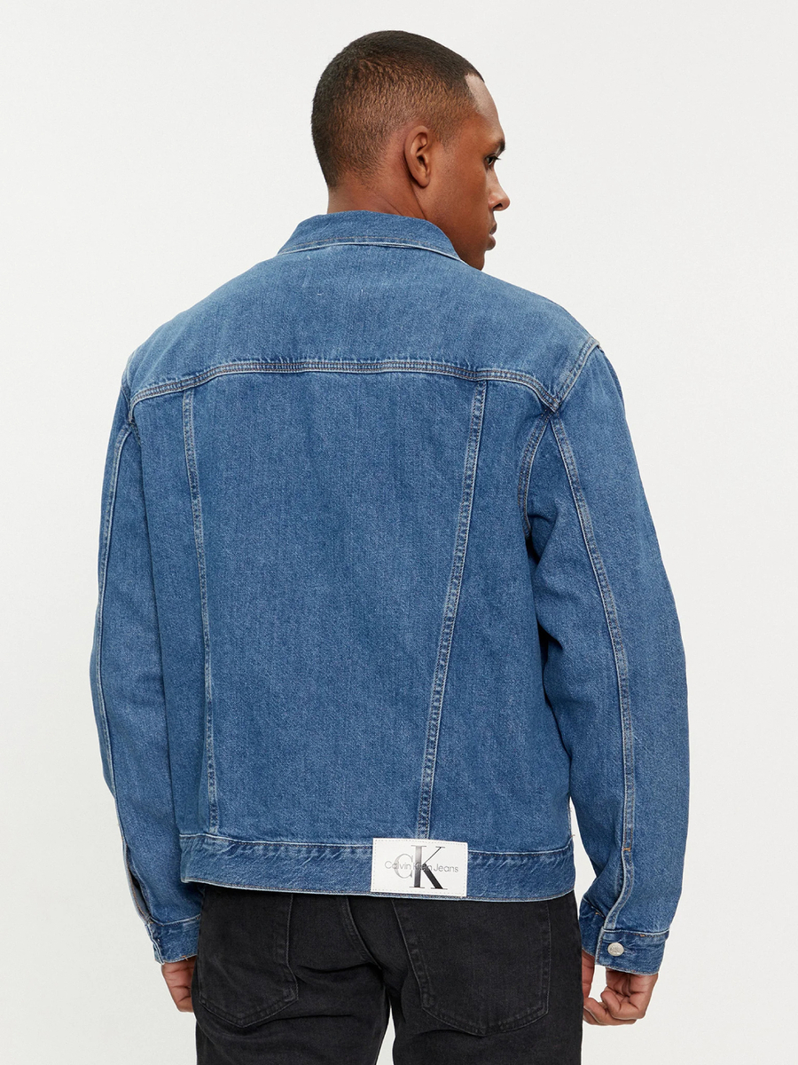 detail Calvin Klein pánská modrá džínová bunda