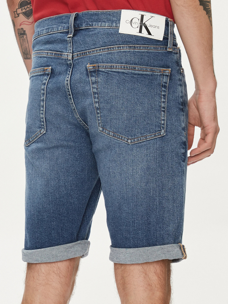 detail Calvin Klein pánské modré džínové šortky