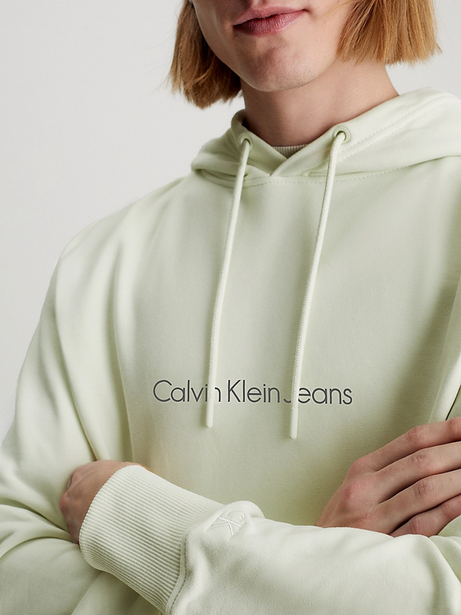 detail Calvin Klein pánská světle zelená mikina
