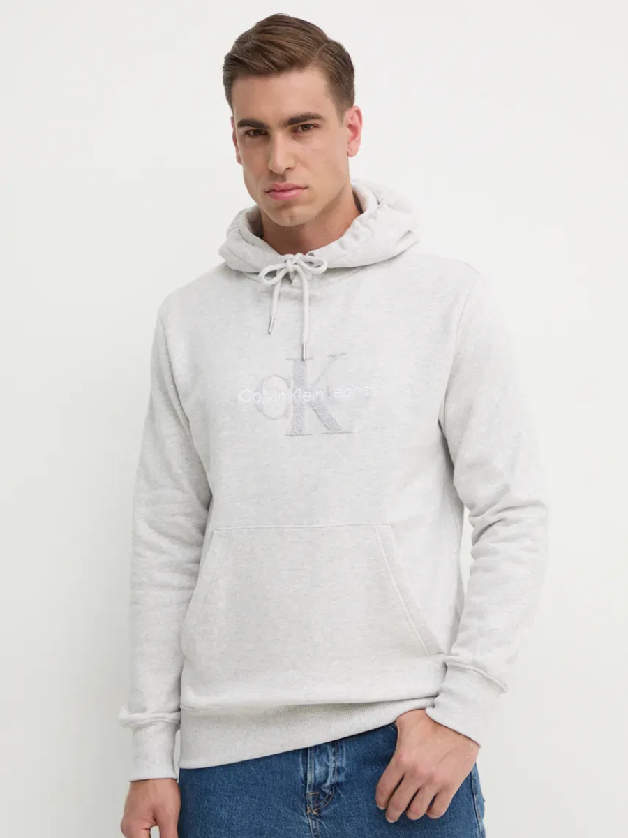 detail Calvin Klein pánská šedá mikina