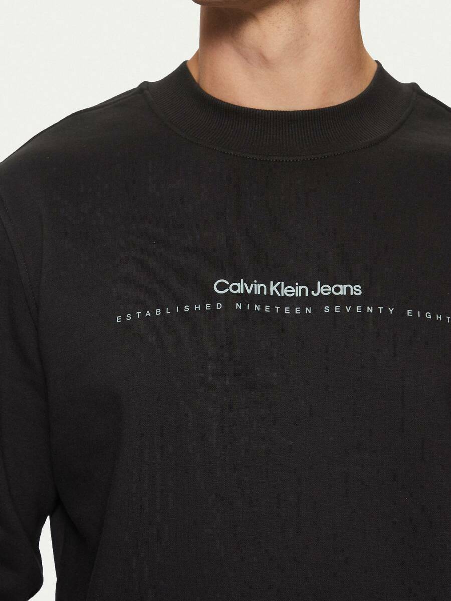 detail Calvin Klein pánská černá mikina Minimal