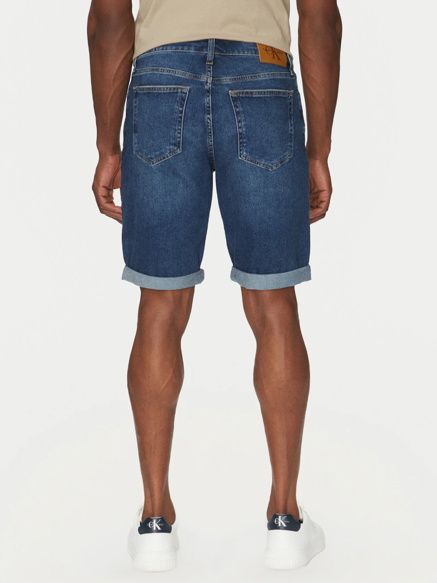 detail Calvin Klein pánské modré džínové šortky