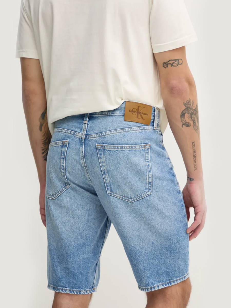 detail Calvin Klein pánské modré džínové šortky