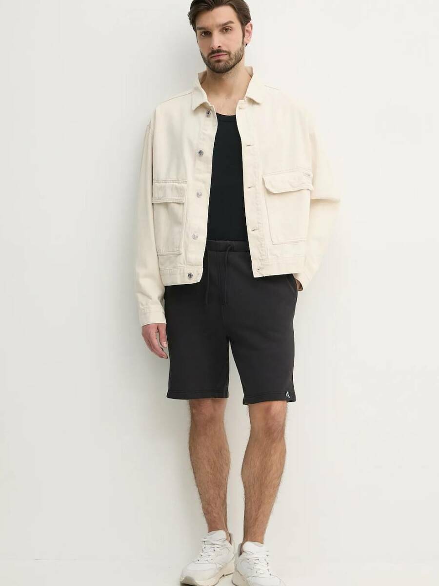 detail Calvin Klein pánské černé kraťasy Garment