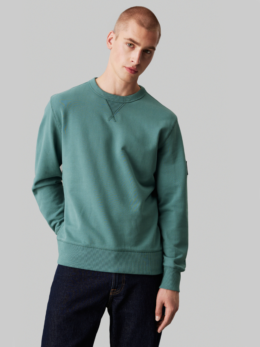 detail Calvin Klein pánská zelená mikina