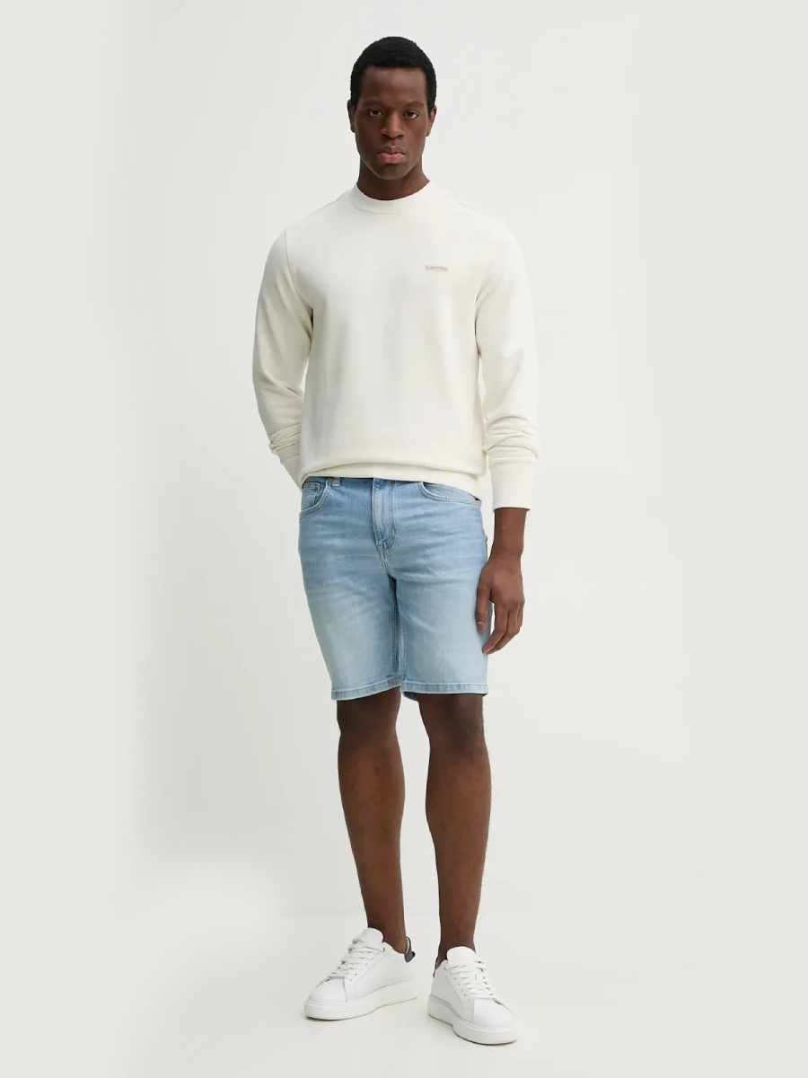 detail Calvin Klein pánská krémová mikina