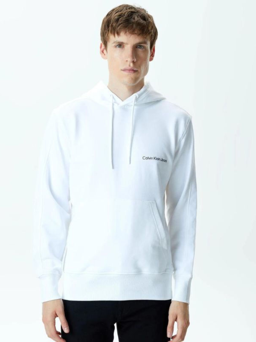 detail Calvin Klein pánská bílá mikina