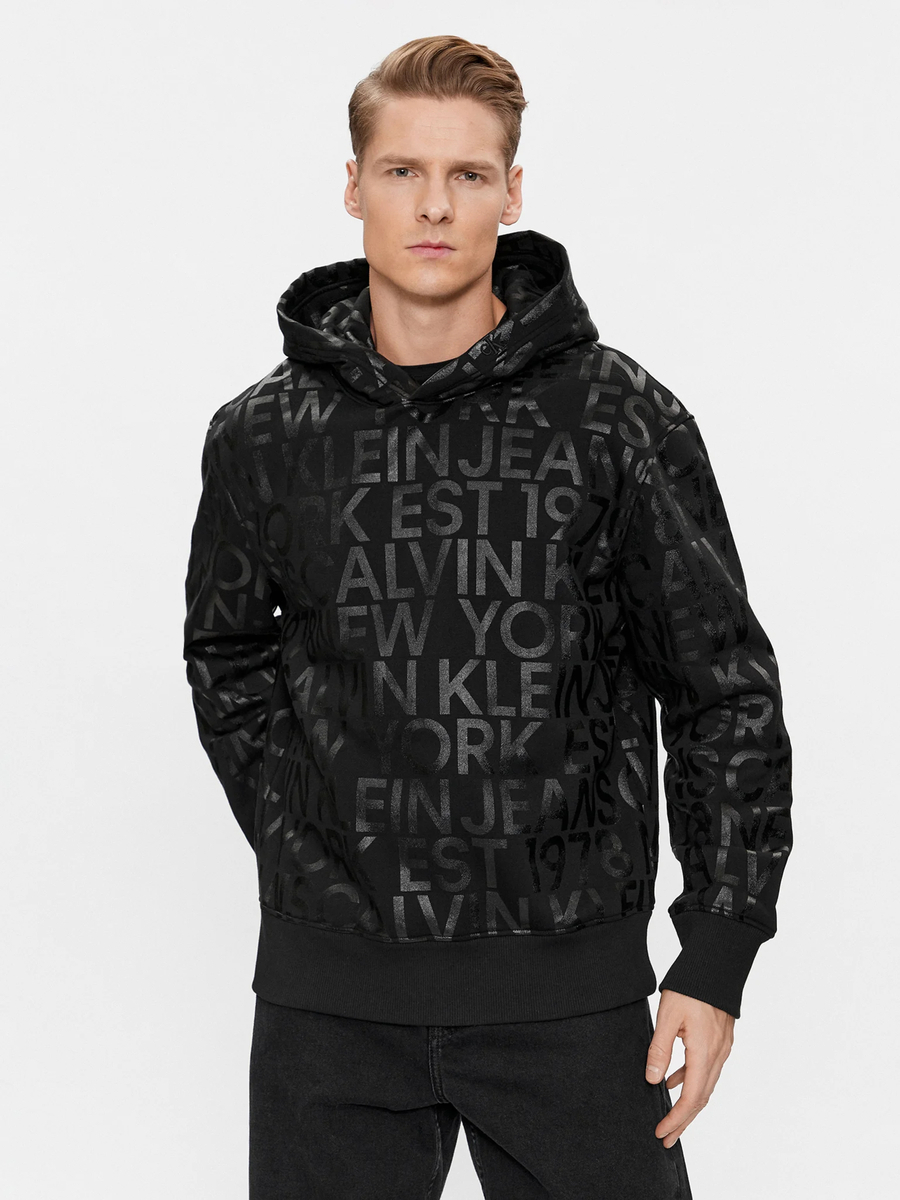 detail Calvin Klein pánská černá mikina