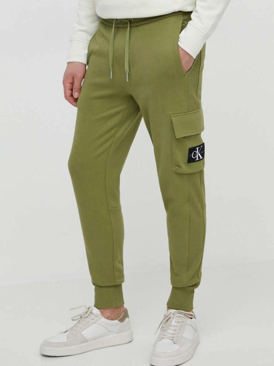 detail Calvin Klein pánské khaki zelené tepláky