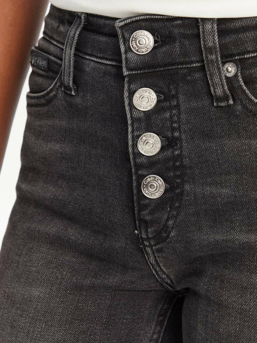 detail Calvin Klein dámské šedo-černé džíny