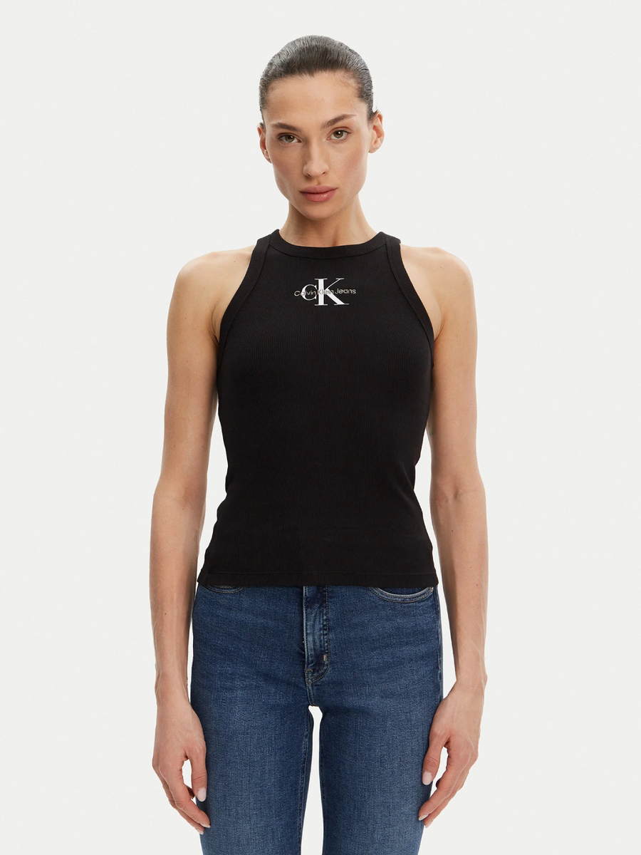 detail Calvin Klein dámské černé tílko