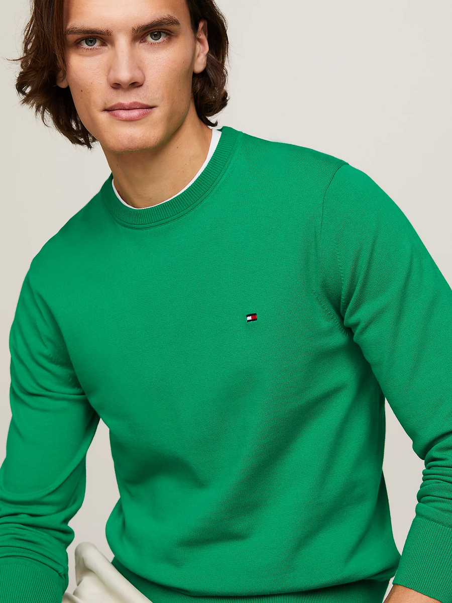 detail Tommy Hilfiger pánský zelený svetr 1985