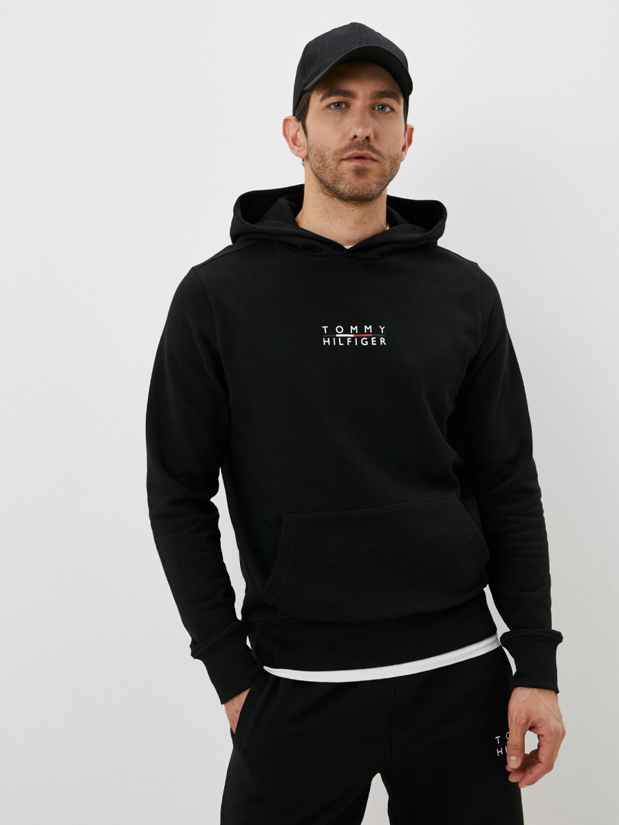 detail Tommy Hilfiger pánská černá mikina Square logo