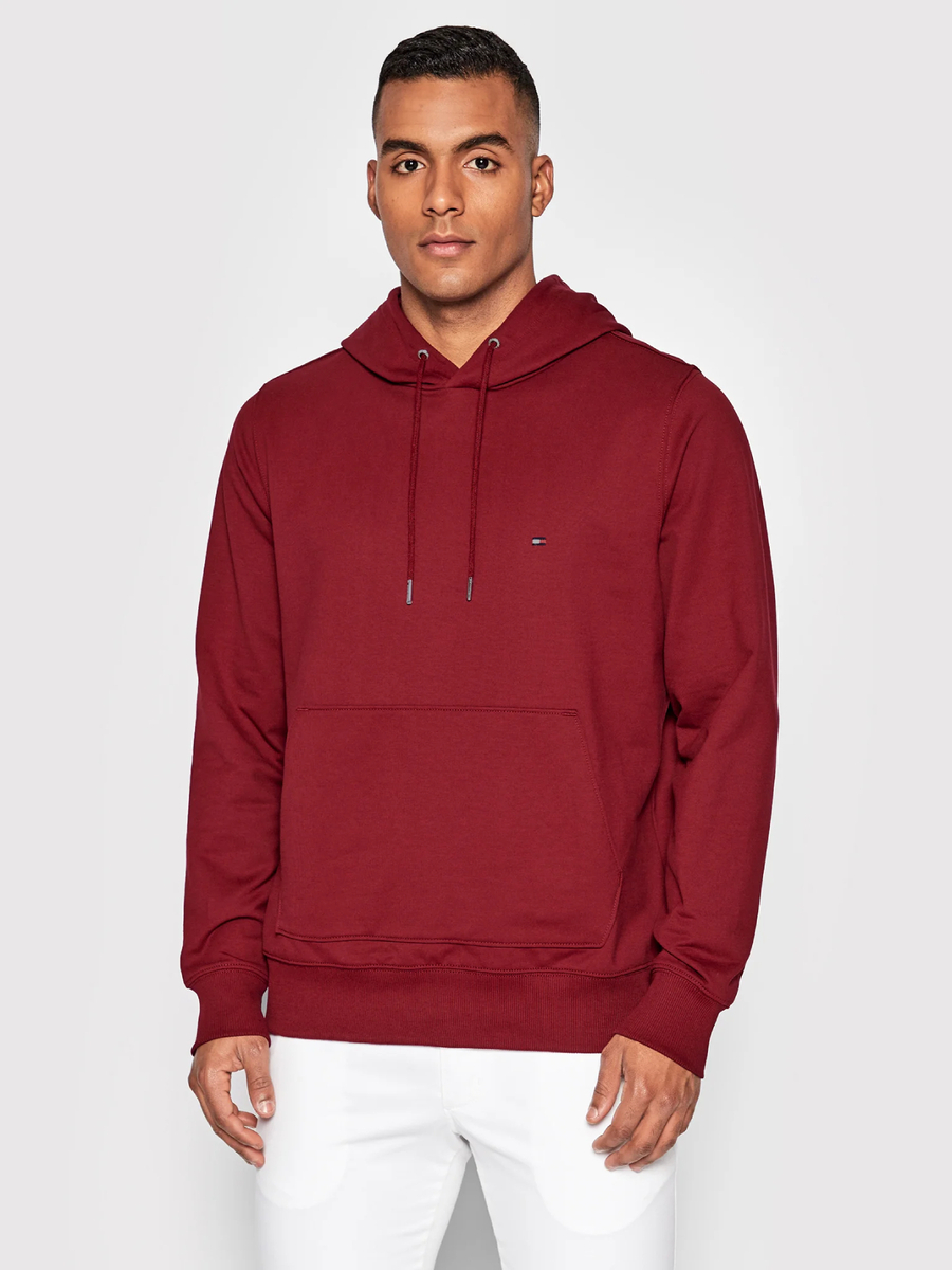detail Tommy Hilfiger pánská vínová mikina 1985 Hoody