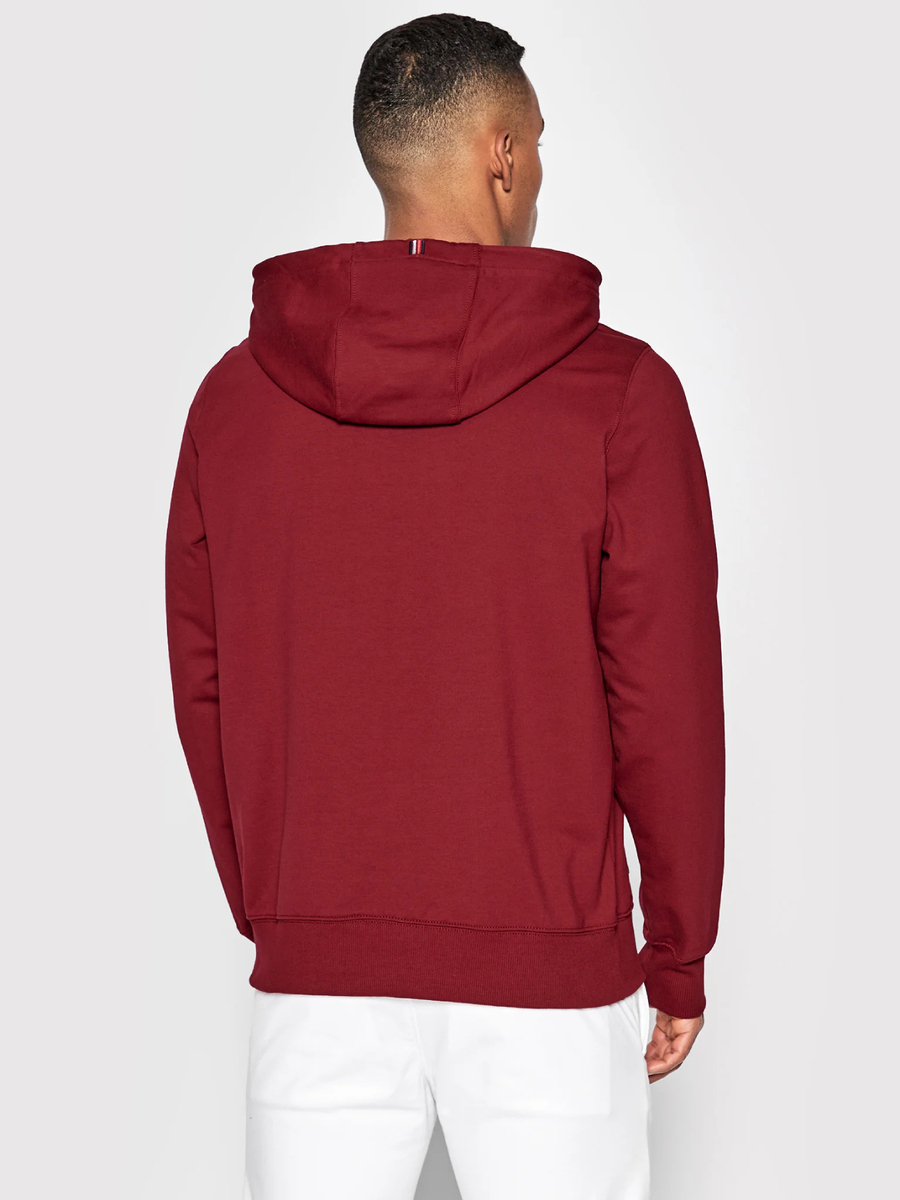 detail Tommy Hilfiger pánská vínová mikina 1985 Hoody
