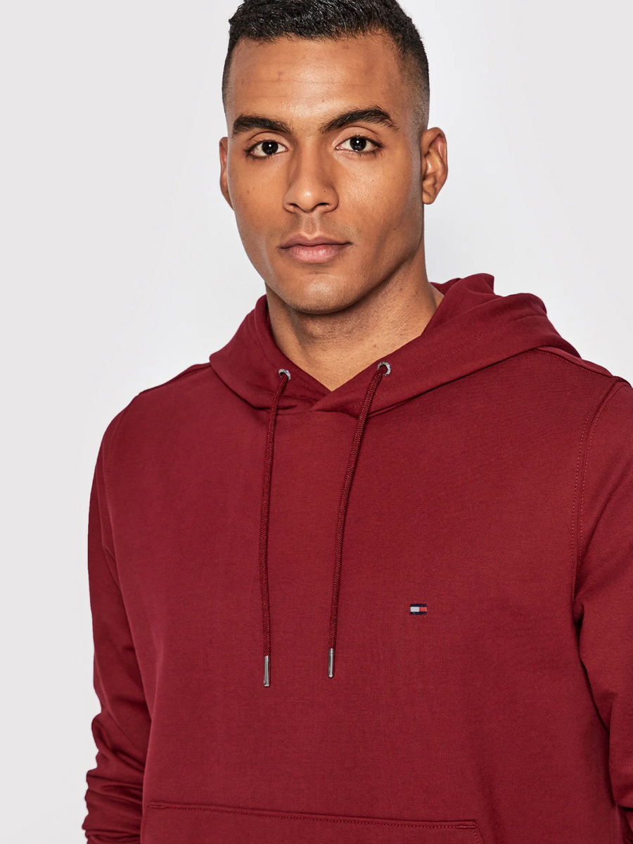 detail Tommy Hilfiger pánská vínová mikina 1985 Hoody
