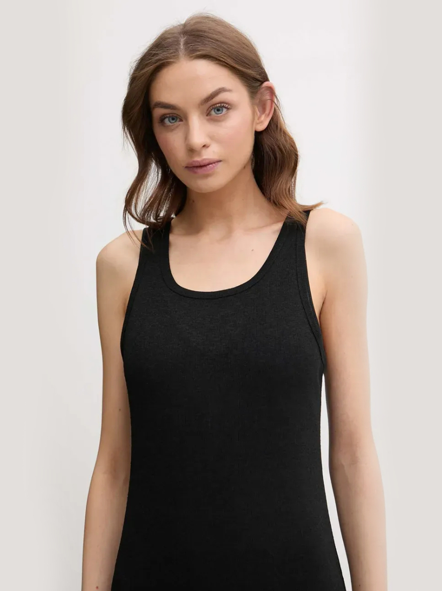 detail Calvin Klein dámské černé šaty