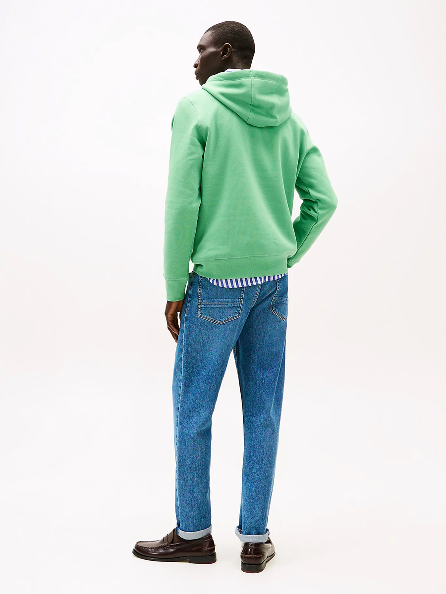 detail Tommy Hilfiger pánská zelená mikina Logo