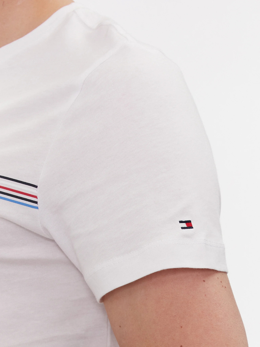 detail Tommy Hilfiger pánské bílé tričko