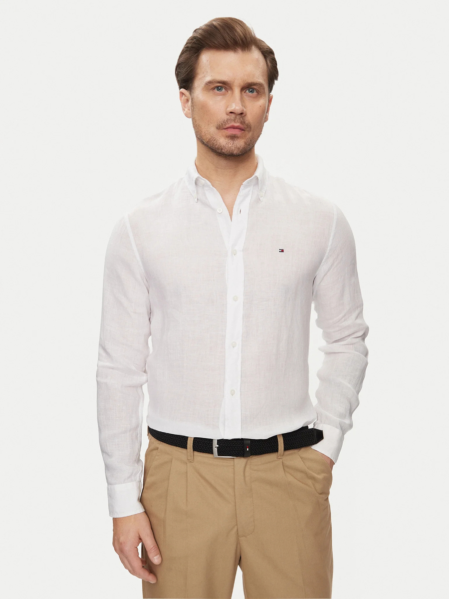 detail Tommy Hilfiger pánská bílá košile