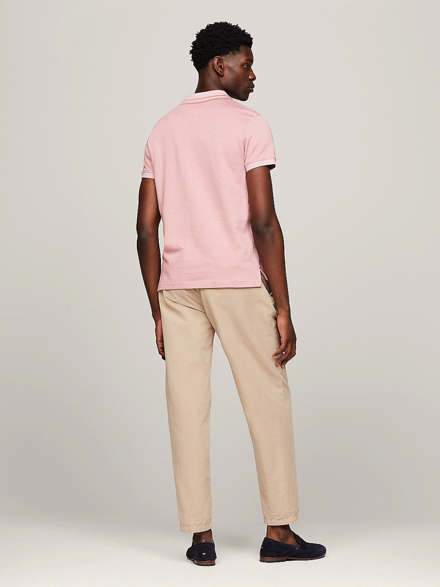 detail Tommy Hilfiger pánské starorůžové polo triko