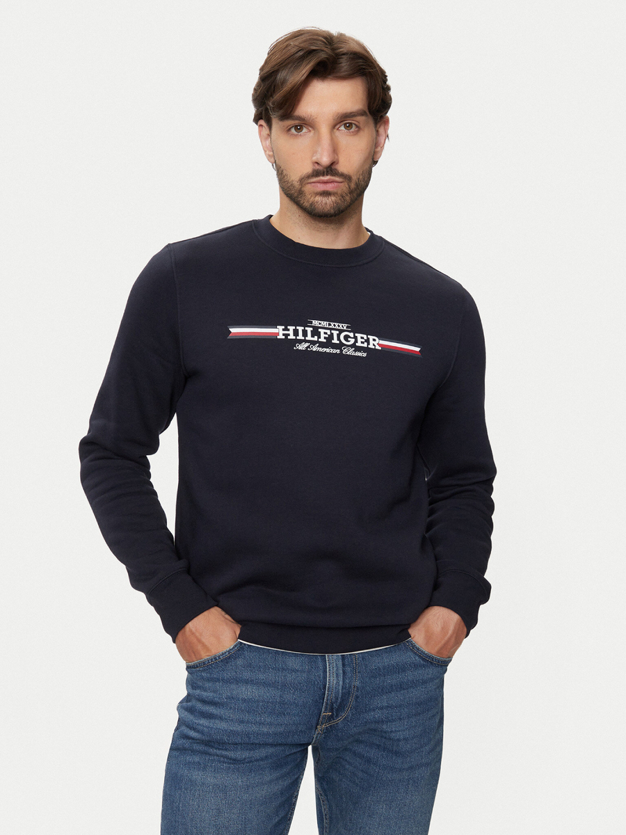 detail Tommy Hilfiger pánská tmavě modrá mikina