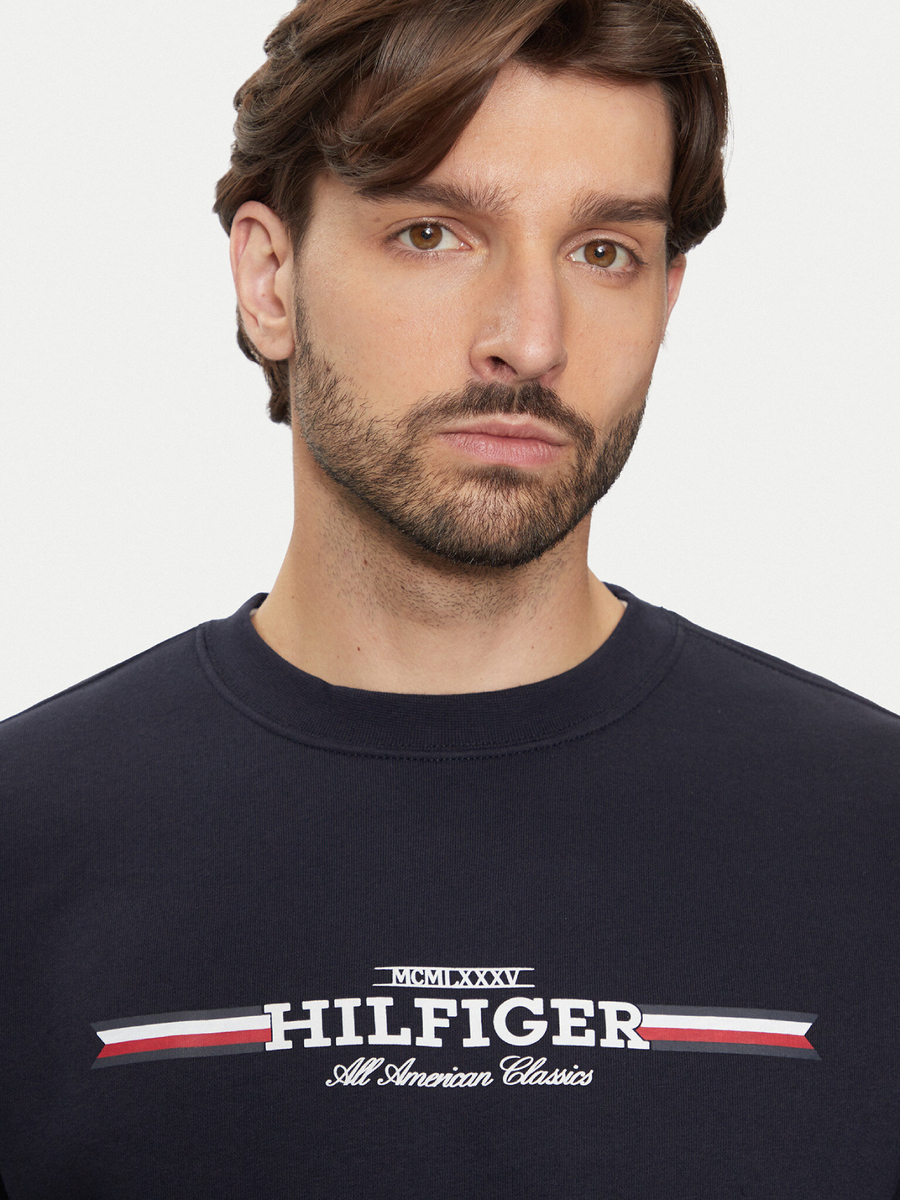 detail Tommy Hilfiger pánská tmavě modrá mikina
