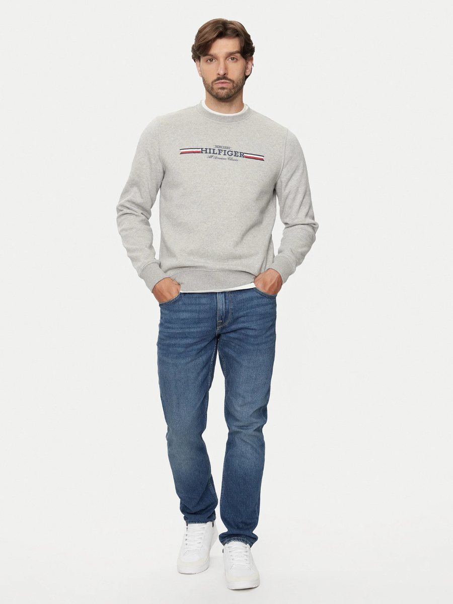 detail Tommy Hilfiger pánská šedá mikina