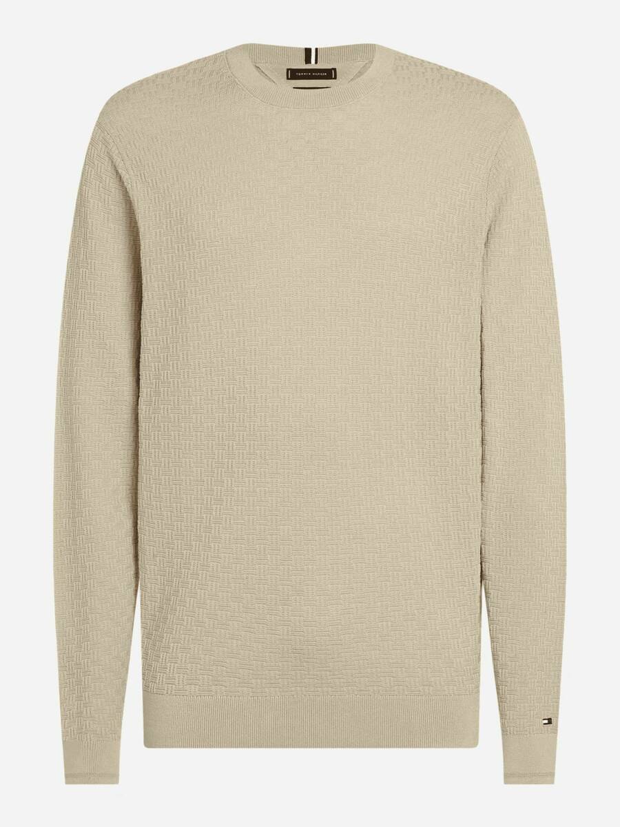 detail Tommy Hilfiger pánský béžový svetr