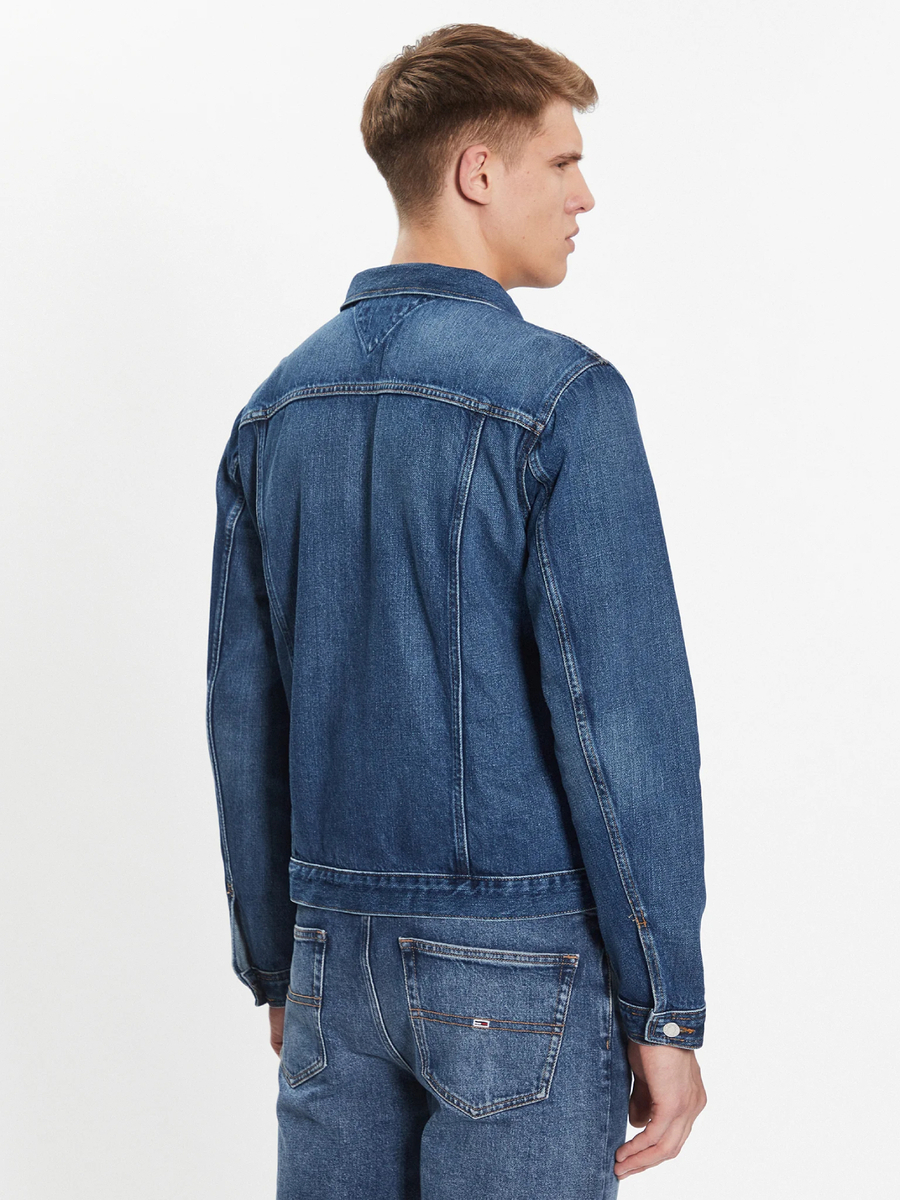 detail Tommy Hilfiger pánská modrá džínová bunda