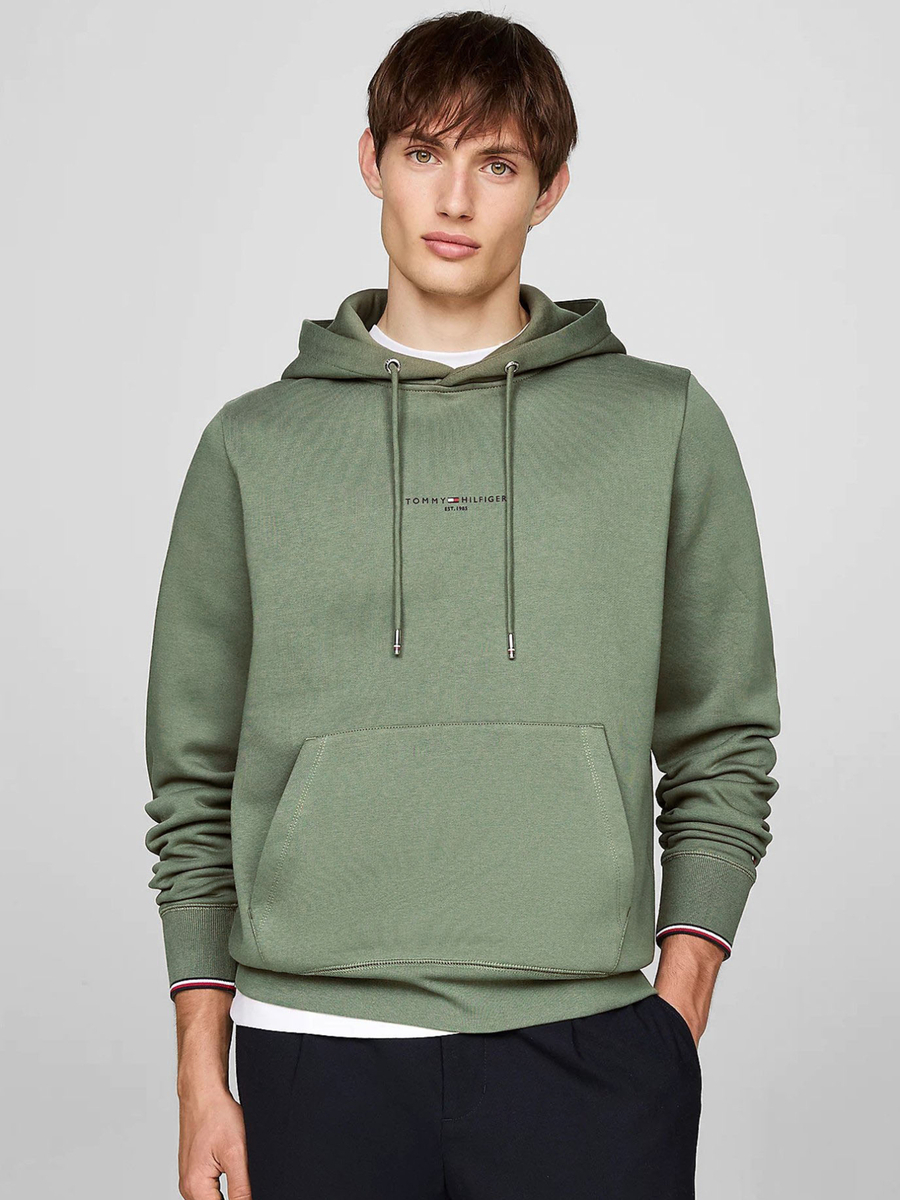 detail Tommy Hilfiger pánská zelená mikina