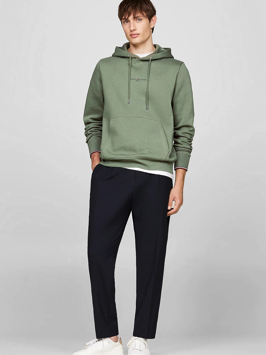 detail Tommy Hilfiger pánská zelená mikina