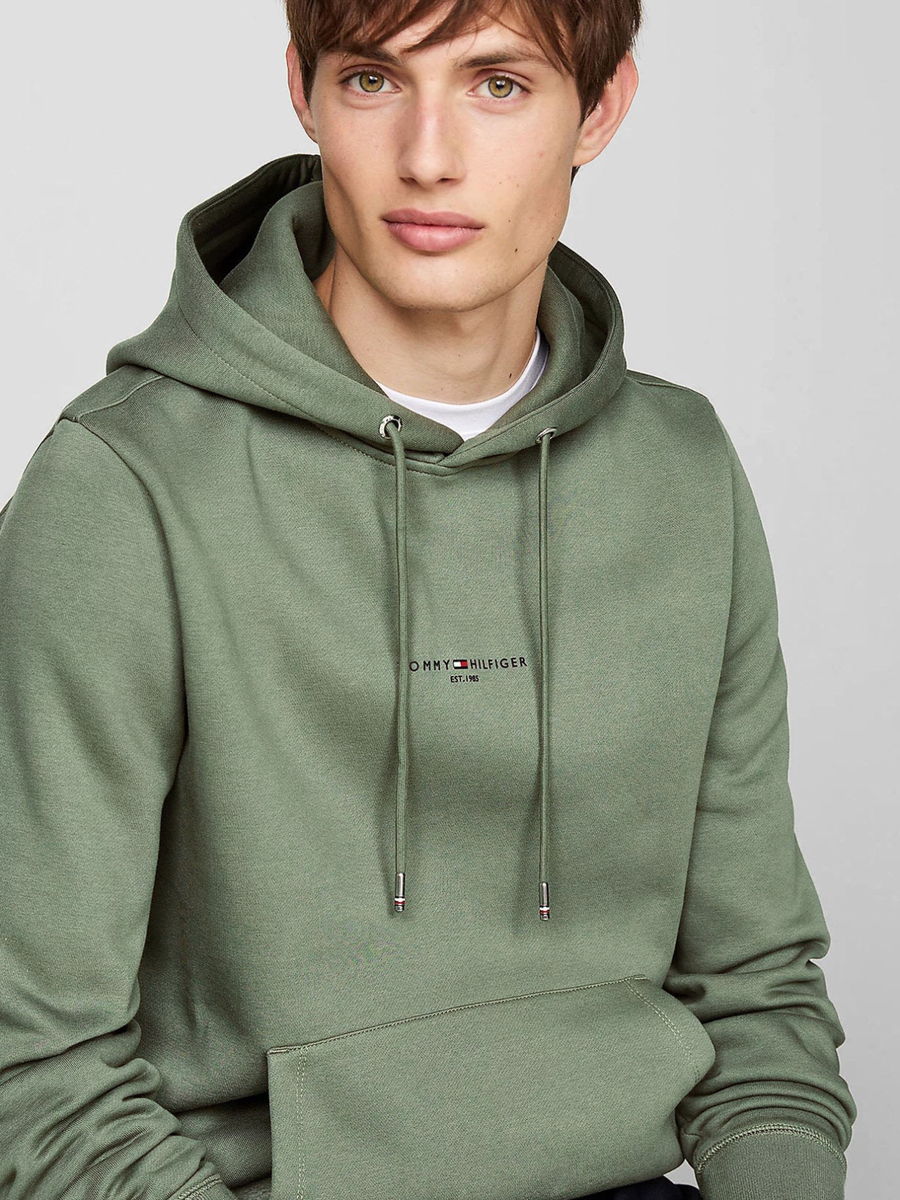 detail Tommy Hilfiger pánská zelená mikina