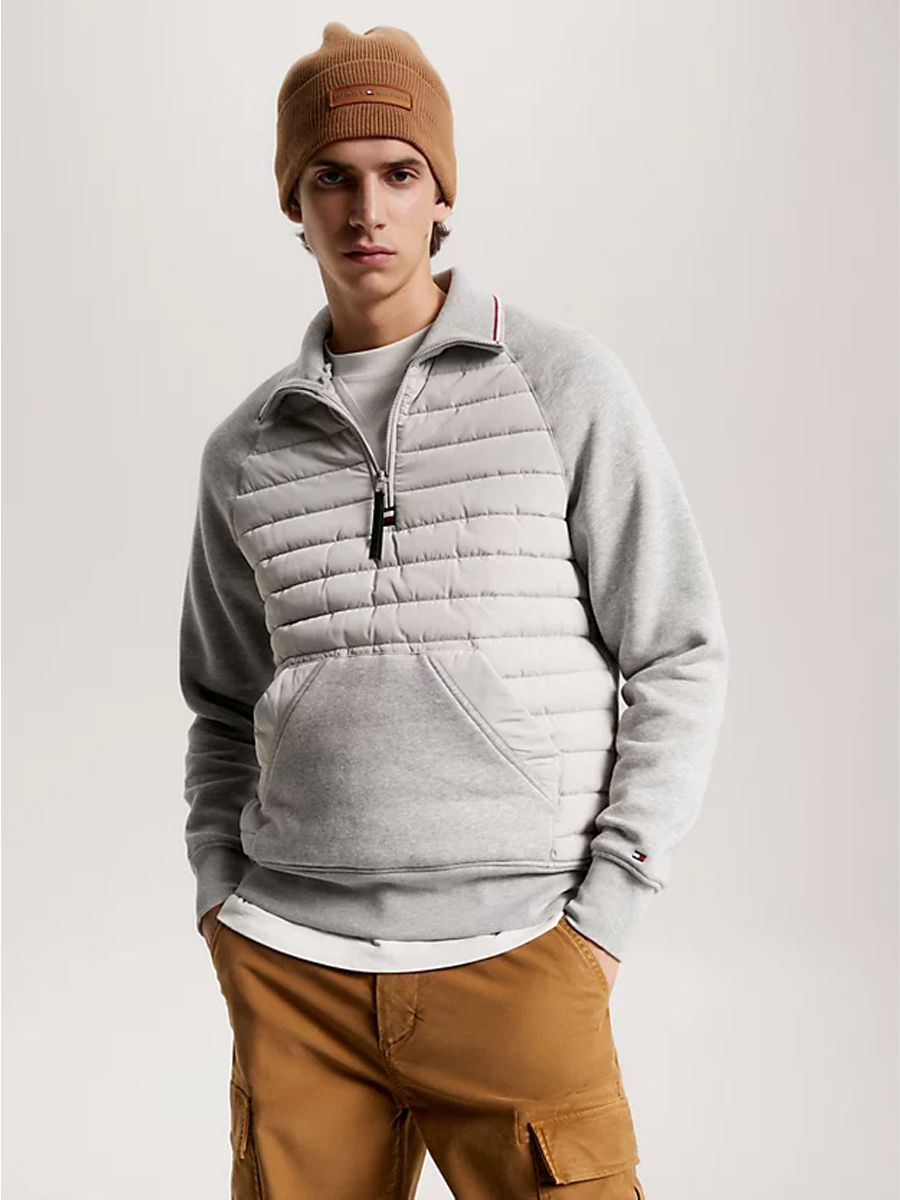 detail Tommy Hilfiger pánská šedá mikina