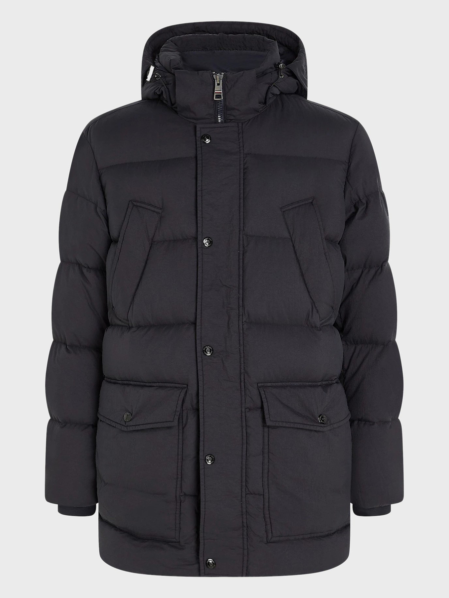 detail Tommy Hilfiger pánská tmavě modrá parka