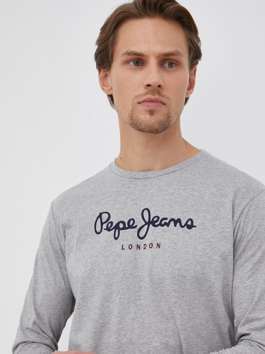 detail Pepe Jeans pánské šedé tričko