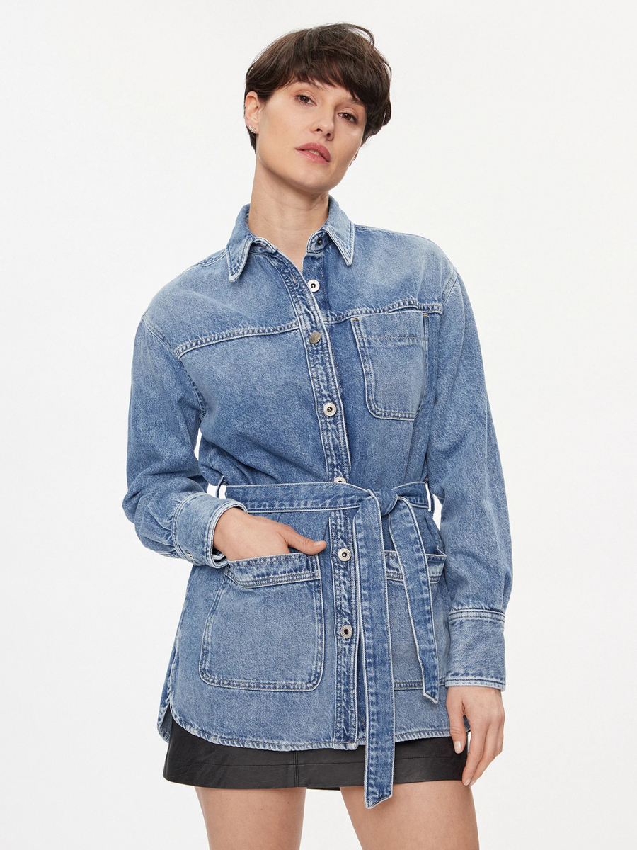 detail Pepe Jeans dámská modrá džínová bunda