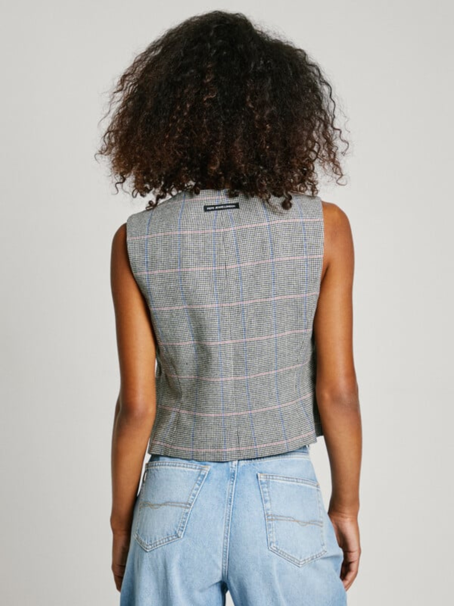 detail Pepe Jeans dámská šedá vesta FLORINA