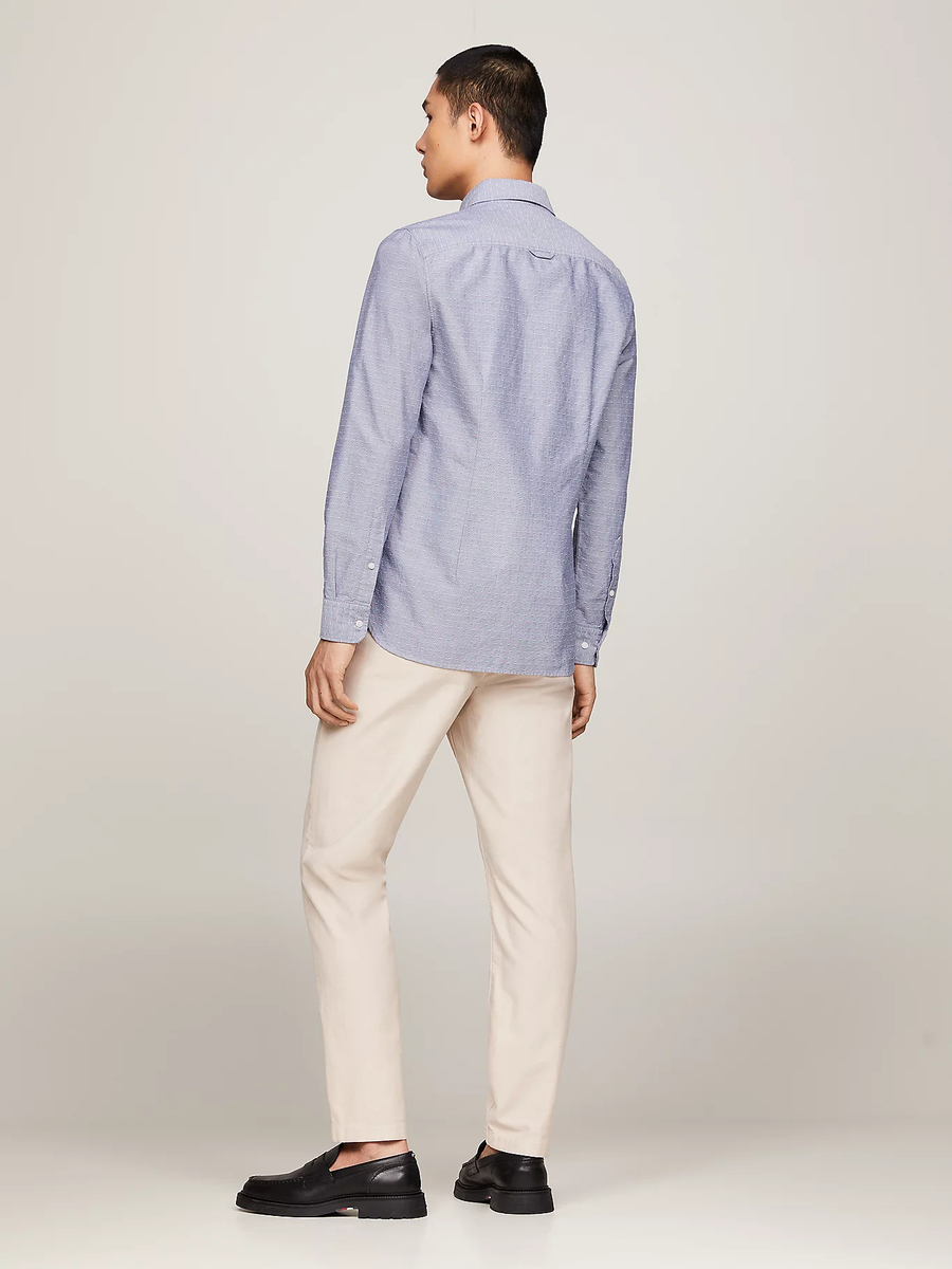 detail Tommy Hilfiger pánská šedá košile Oxford
