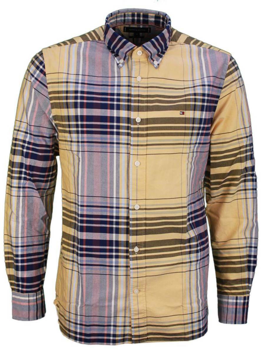 detail Tommy Hilfiger pánská kostkovaná košile