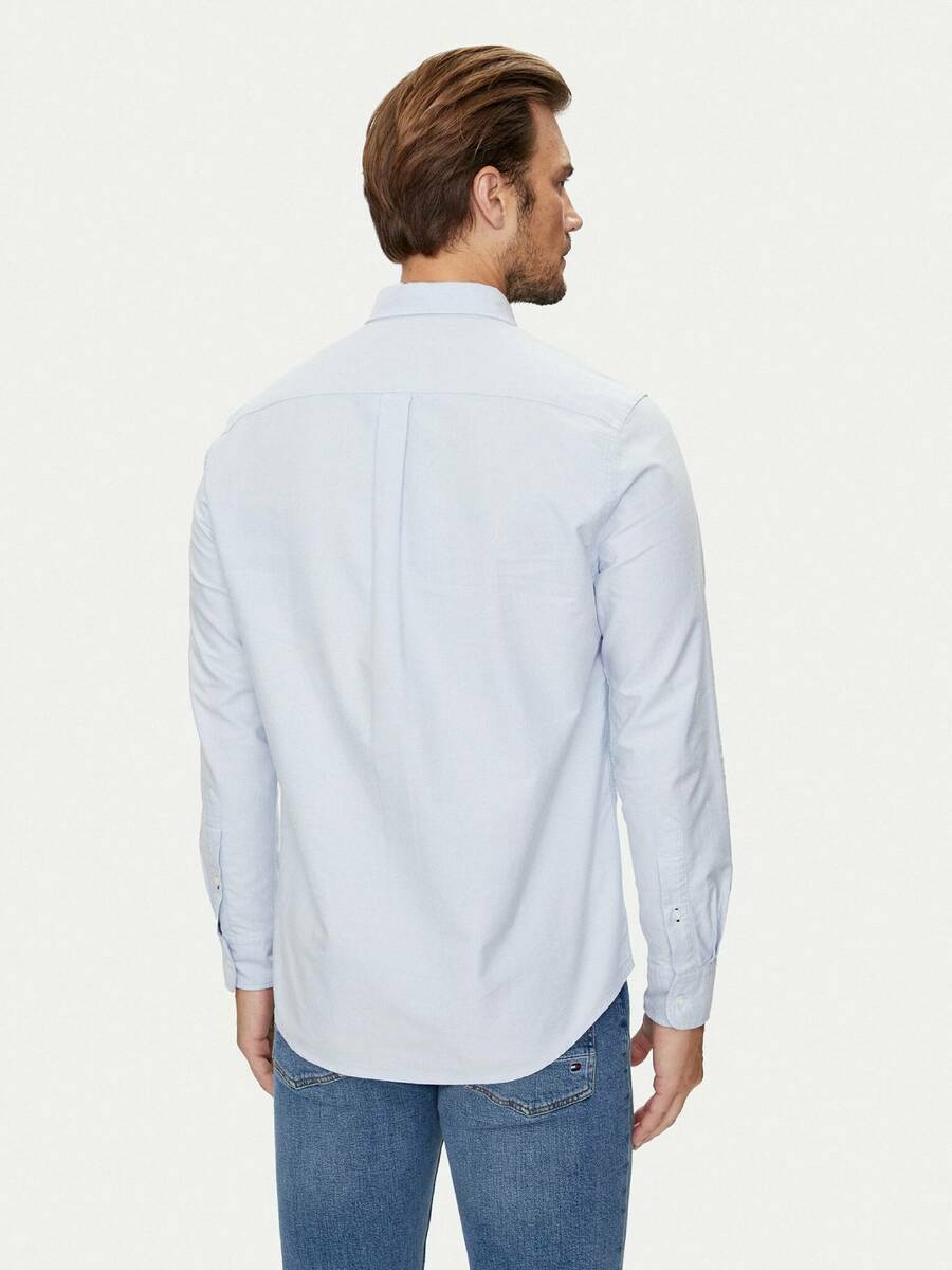 detail Tommy Hilfiger pánská světle modrá košile Solid