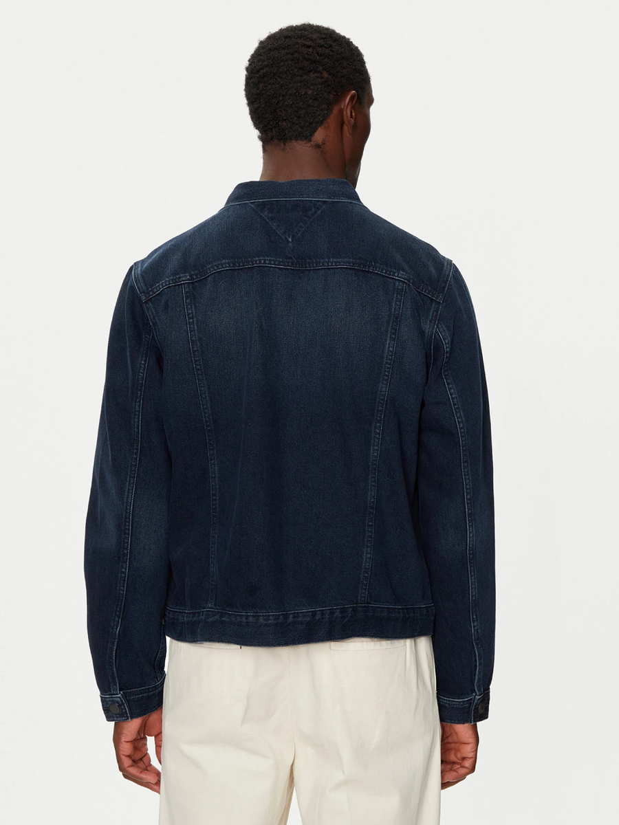 detail Tommy Hilfiger pánská tmavě modrá džínová bunda