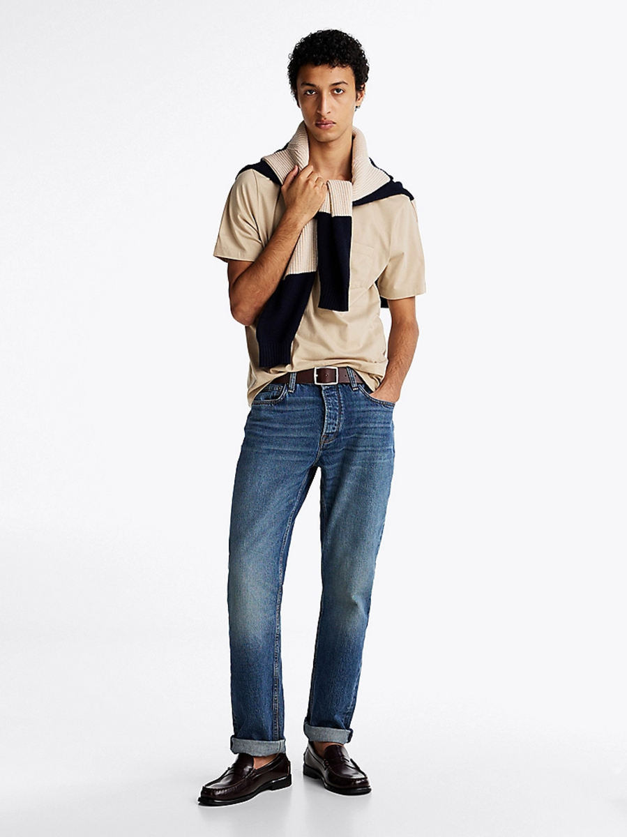 detail Tommy Hilfiger béžové pánské tričko