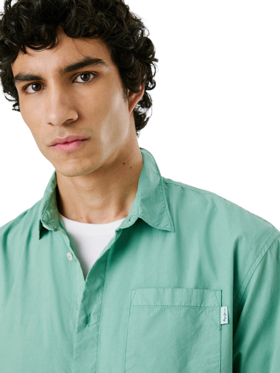 detail Pepe Jeans pánská zelená košile 
